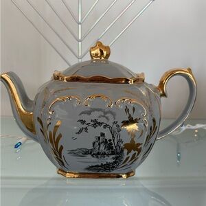 Elegant Gold and Baby Blue Teapot SADLER